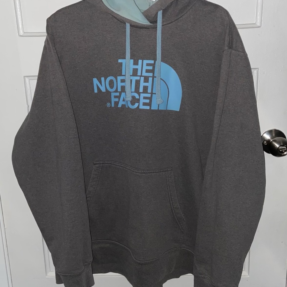 ❗️SOLD❗️THE NORTH FACE MEN DRAWSTRING HOODIE/SWEATER SIZE XXL GRAY & BLUE 2XL